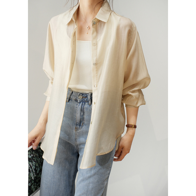 莱赛尔纤维女士薄款衬衣长袖