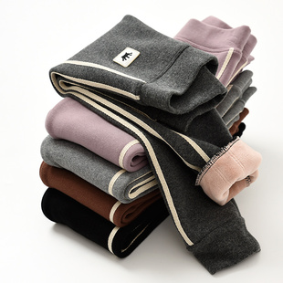 特 加厚儿童纯棉加绒保暖长裤 男女童暖绒一体绒收口打底裤冬款