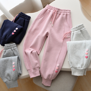 儿童卫裤 女童宽松收口运动裤 长裤 校服裤 中大童 春秋款