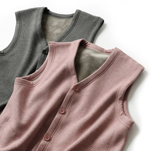 水沐良品单排扣一体绒保暖马甲