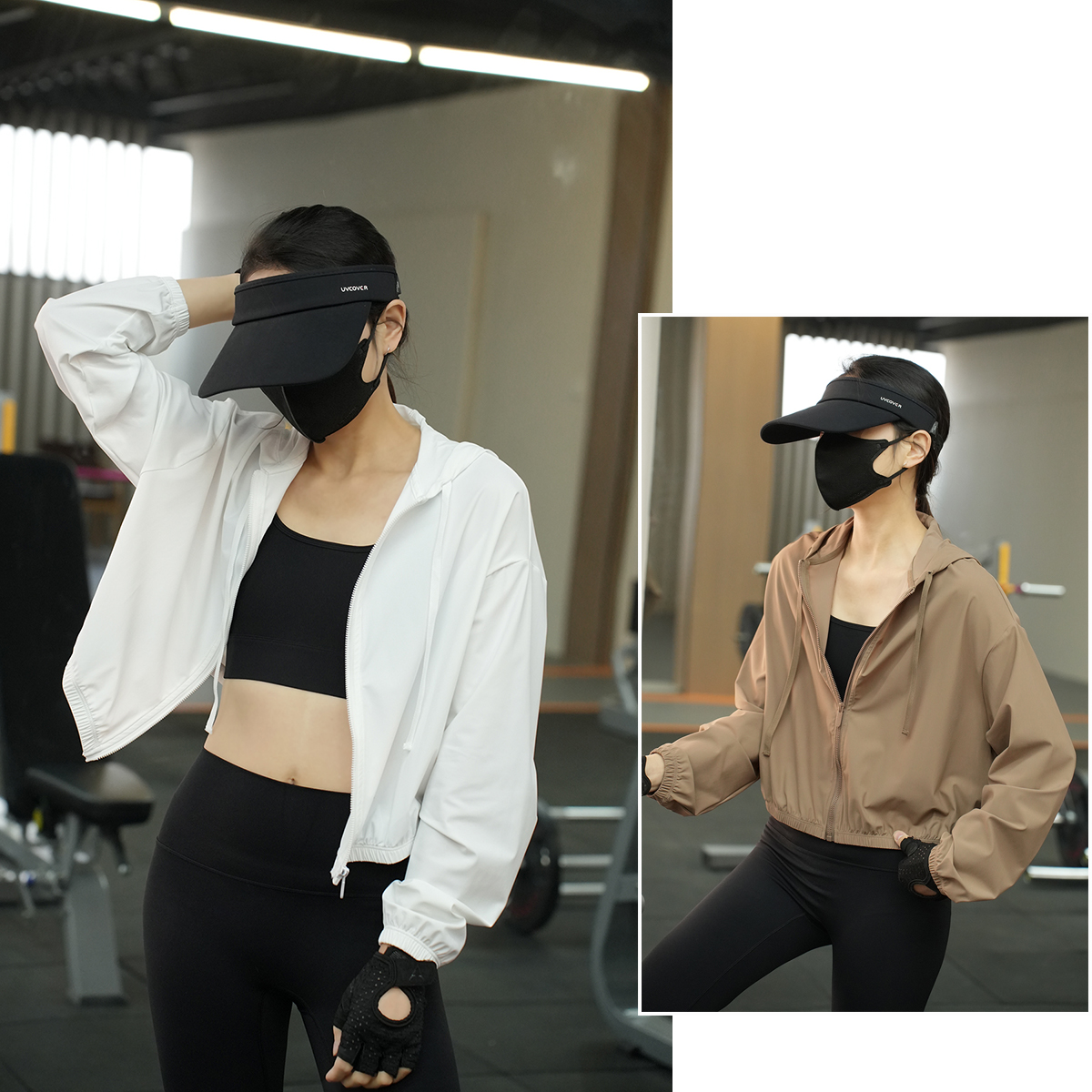 UPF50+短款连帽防晒衣健身衣外套