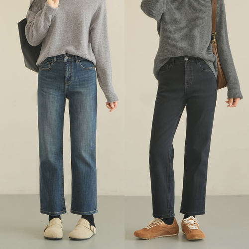 女士加绒升温法棍裤小直筒裤