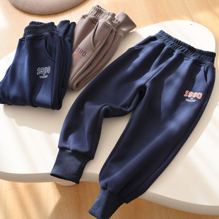 儿童加绒收口卫裤 男女童一体绒保暖裤子 中大童 冬款 童装