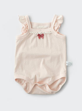女童纯棉爬服吊带哈衣三角连体衣