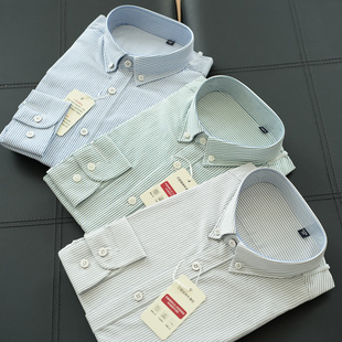 条纹衬衫 商务通勤大码 衬衣 40支纯棉 男装 男士 春秋款 牛津纺衬衫