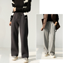 加厚保暖休闲卫裤 女装 直筒显瘦长裤 秋冬款 子 女士一体绒阔腿裤