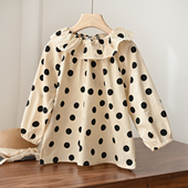 长袖 衬衫 中童 小公主 童装 女童娃娃领裙式 春秋款 儿童纯棉衬衣