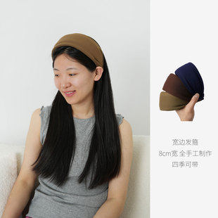 全手工做 可帶 小編同款 寬邊發(fā)箍 到貨了 四季 親們要 純色發(fā)箍