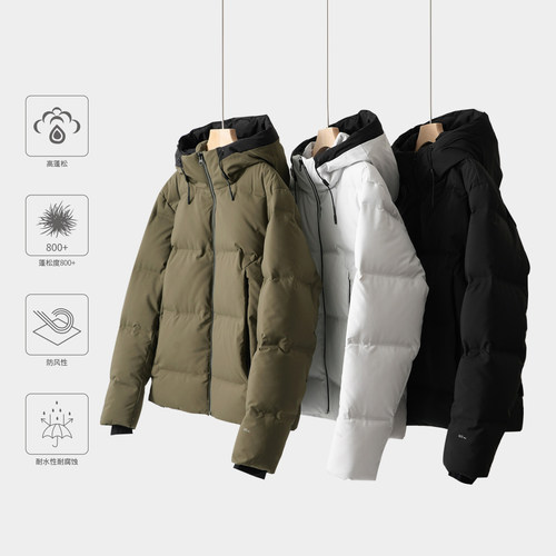 95雁鸭绒情侣款连帽羽绒服