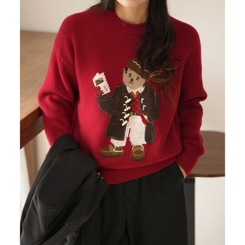 双股26支纱减龄全羊毛女士毛衣