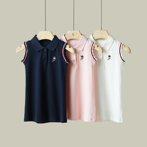 女士儿童polo珠地棉校服连衣裙