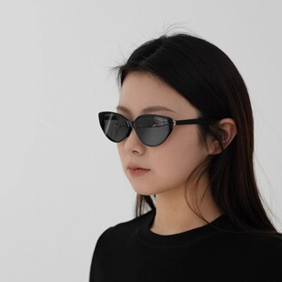 UV400防晒折叠太阳镜 女款显脸小复古猫眼墨镜 四季可带