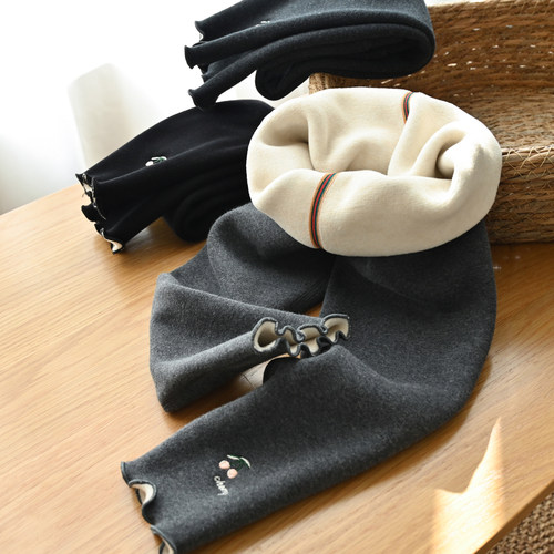 儿童小樱桃一体绒加绒裤打底长裤