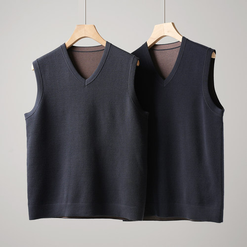 V领套头马甲男士保暖背心