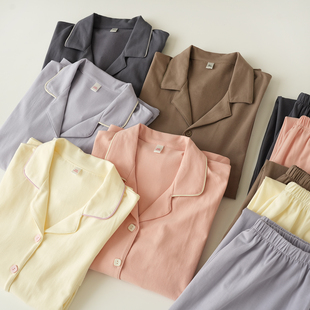 男士 女士纯棉睡衣睡裤 长袖 起居服 情侣款 春秋款 家居服套装