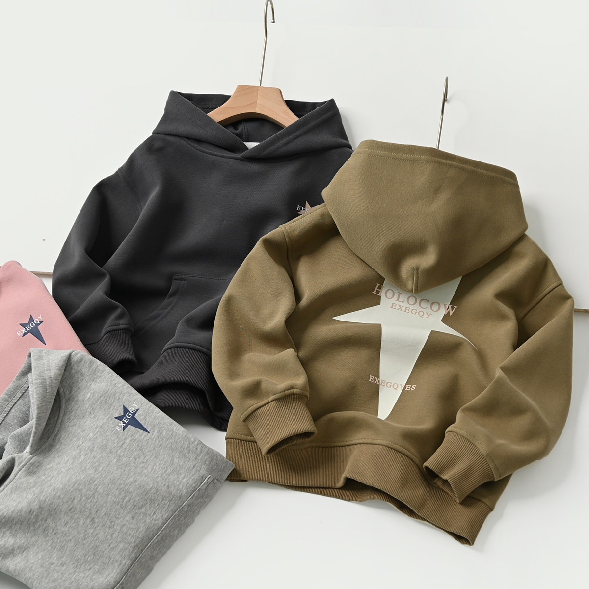 170儿童五星连帽卫衣 男女童纯色宽松休闲上衣 中大童 春秋款童,童装/婴儿装/亲子装,卫衣/绒衫,淘宝优惠券,粉丝福利购,淘宝优惠卷