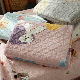 秋冬款 AB面双面可用 牛奶绒绗缝床垫 双人绗棉床盖床单 床品