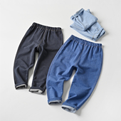 儿童针织仿牛仔裤 童装 纯棉长裤 中小童春秋款 弹力直筒裤 软弹