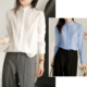衬衫 早春法式 女士立领真丝衬衣 通勤上衣 桑蚕丝 女装 棉