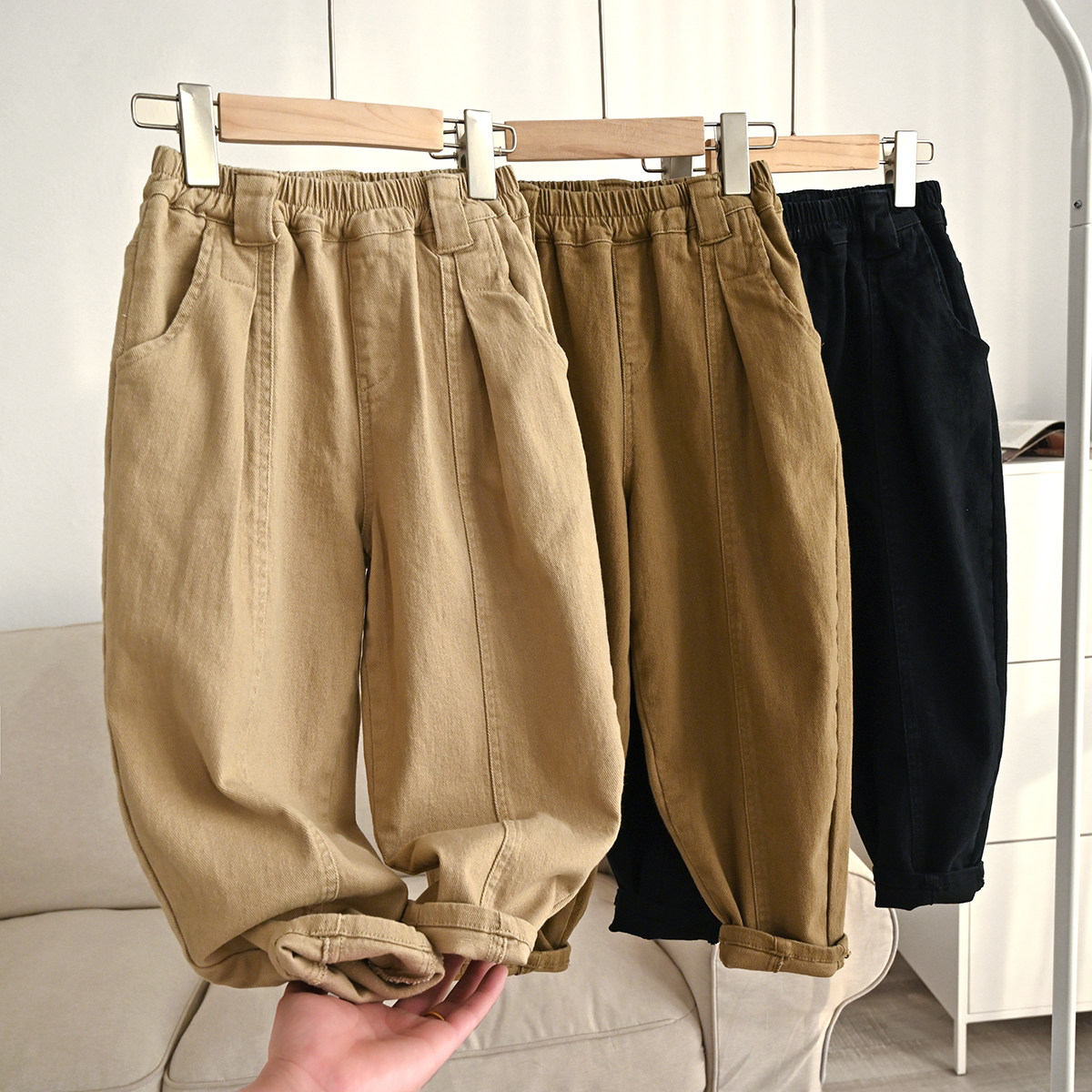 软软的儿童纯棉长裤 男童女童宽松哈伦裤 中大童工装裤 春款童装,童装/婴儿装/亲子装,裤子,淘宝优惠券,粉丝福利购,淘宝优惠卷