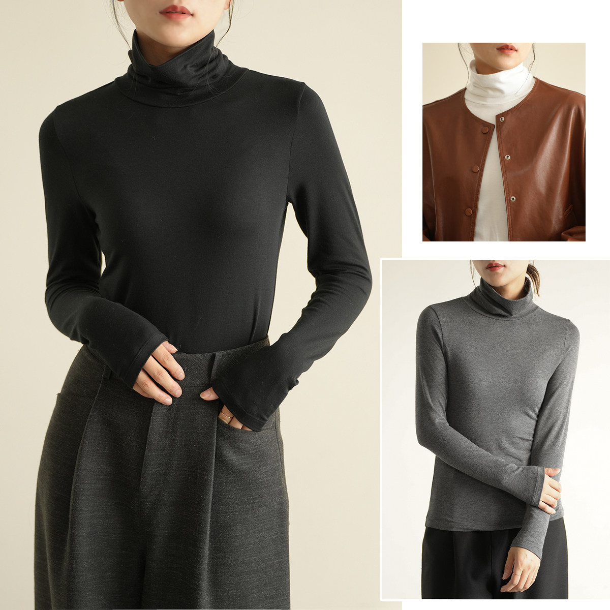 女士高领长袖打底衫 弹力修身保暖纯色内搭 可外穿T恤 冬款,女装/女士精品,T恤,淘宝优惠券,粉丝福利购,淘宝优惠卷