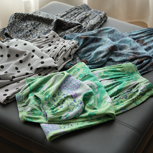 炎热夏天穿的人棉裤 妈妈款棉绸束口裤 女士收口裤 长裤夏款