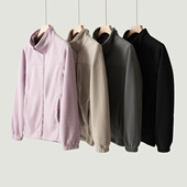 摇粒绒立领外套保暖内胆 情侣款 男士 女士简约纯色休闲上衣k