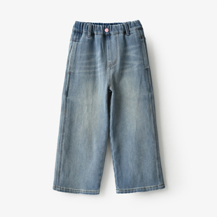 水洗无味软牛仔 儿童牛仔裤 女童直筒阔腿裤 中大童 春款 童装