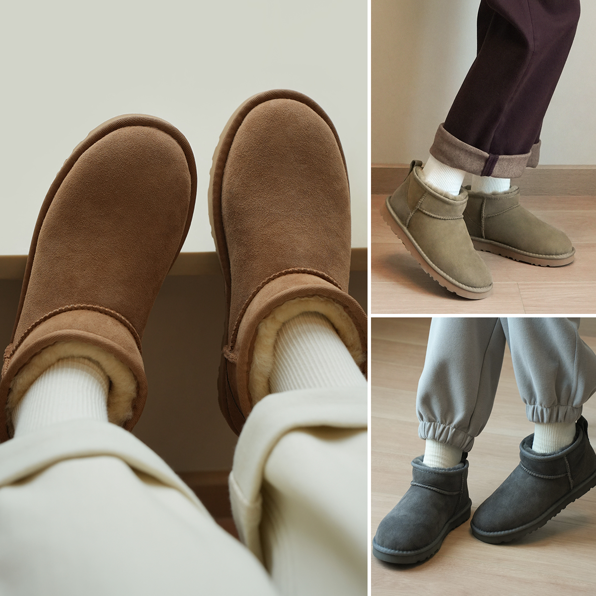 羊皮皮毛一体雪地靴短靴冬季