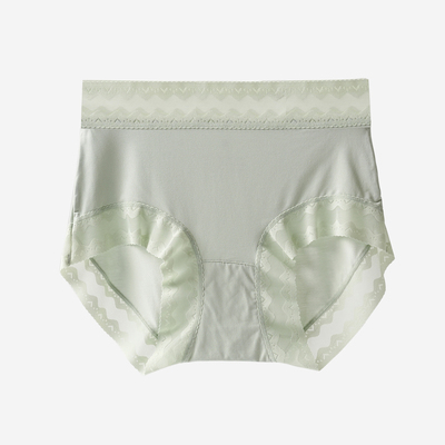 A类女士内裤 80支莫代尔蕾丝中腰双层内裆 女生三角底裤 四季款