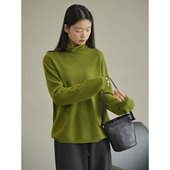 女装 无补 堆堆领针织羊毛衫 秋冬款 无缝一体 女士纯色高领毛衣