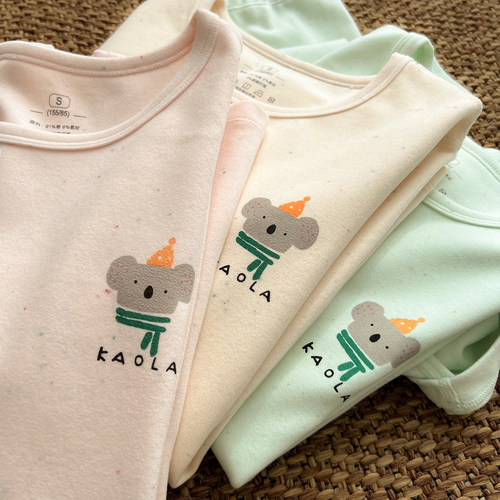 290克色织舒绒青少年内衣套装