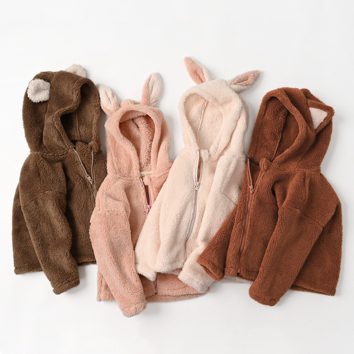 儿童珊瑚绒加绒外套 男女童立体卡通兔耳朵连帽上衣 中童冬款童装,童装/婴儿装/亲子装,普通外套,淘宝优惠券,粉丝福利购,淘宝优惠卷