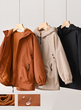 175 儿童摇粒绒外套 男女童加绒连帽外套大童保暖上衣秋冬款童装