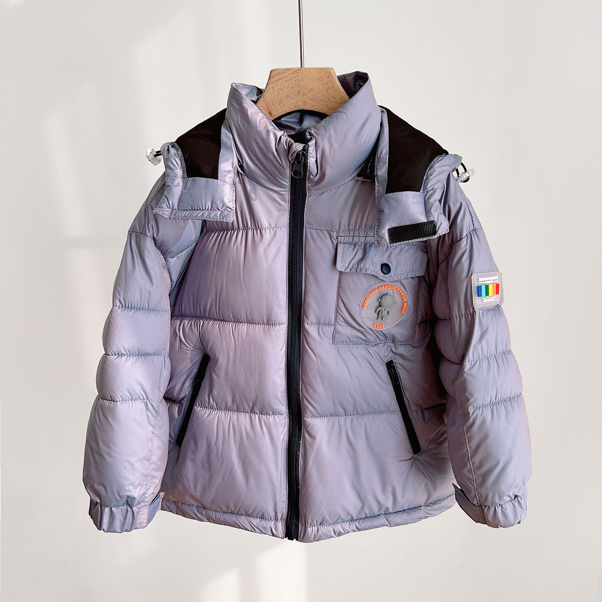 儿童连帽棉服羽绒棉保暖外套