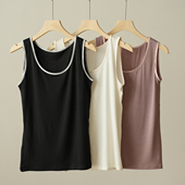 女装 福利无补 内搭外穿吊带 夏款 含少量蚕丝 女士大圆领宽肩背心
