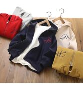 童装 一体绒儿童外套 秋冬款 170中大童帽衫 男童女童保暖连帽开衫