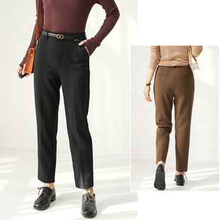 裤 一体加绒西装 长裤 秋冬款 特 女装 女士直筒OL烟管裤