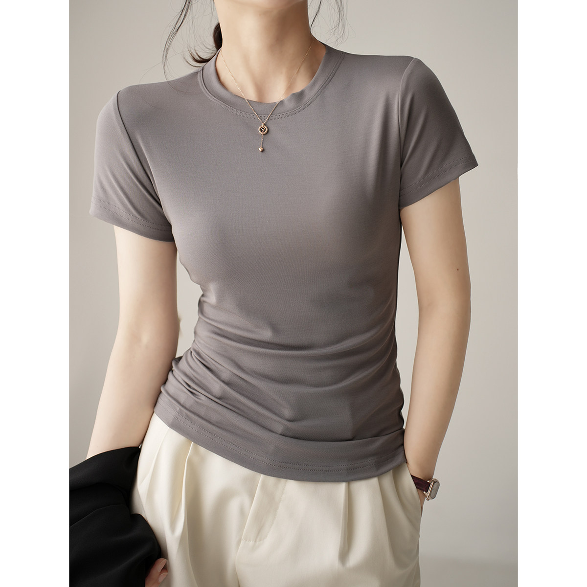 70支双面兰精莫代尔 女士圆领短袖 基础弹力T恤百搭上衣 山东网店,女装/女士精品,T恤,淘宝优惠券,粉丝福利购,淘宝优惠卷