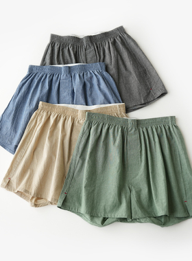 男士纯棉格子短裤 梭织中高腰平角裤 阿罗裤 家居睡裤 夏款男装