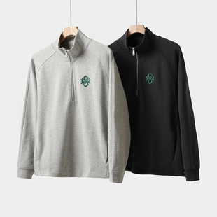 女士宽松休闲运动上衣春秋款 男士 400g重磅大毛圈立领卫衣 情侣款