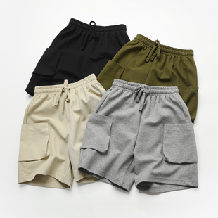 长绒棉+杜邦索罗娜儿童珠地运动短裤男童五分中裤中大童夏款