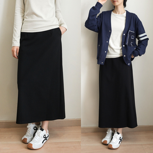简约半身裙 女士直筒后开叉裙子 简单百搭 中长款 初秋款 女装