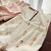 全棉孕妇睡裤 夏款 纯棉可调节托腹裤 家居裤 纱布 40支双层绉布