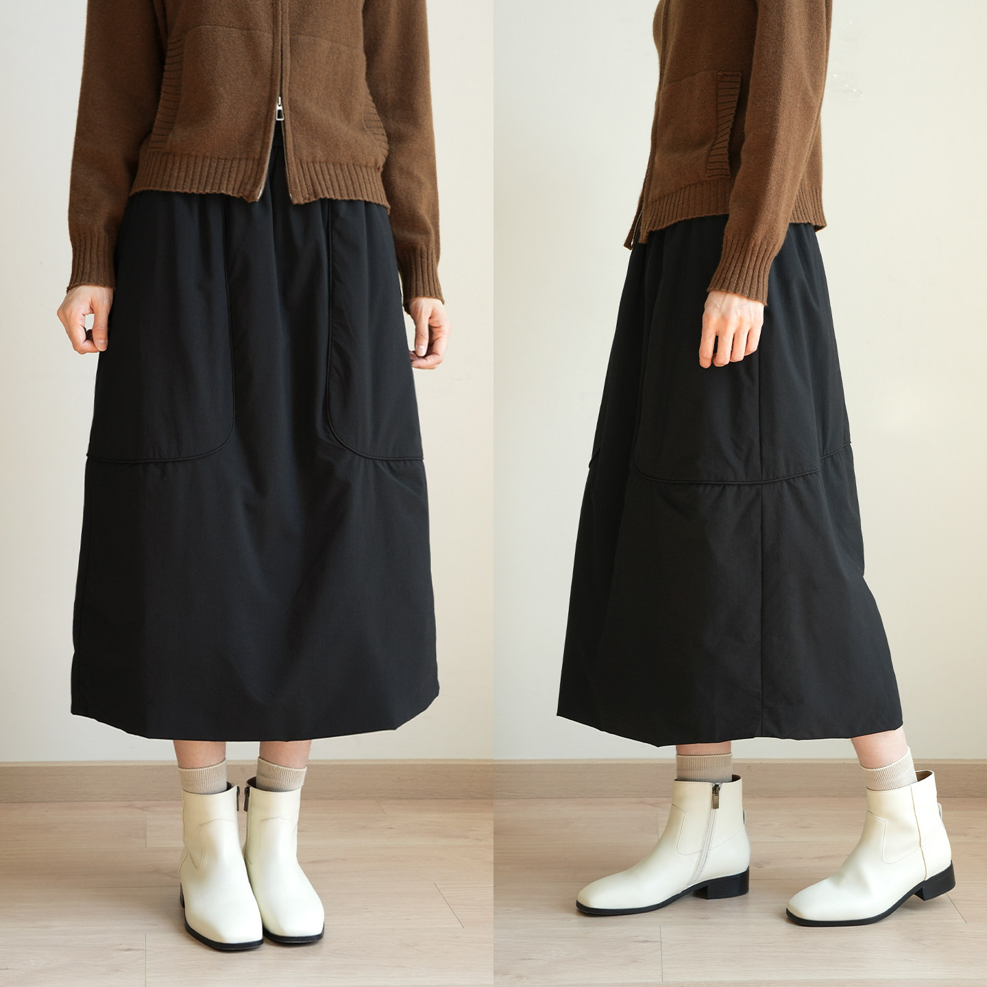 90鹅绒保暖羽绒中长款半身裙