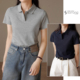 凉感索罗娜 女装 女士POLO领短袖 夏款 山东网店 百搭T恤 长绒棉