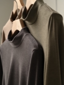 300g牙签绒恒温男士 山东网店秋冬款 双面绒打底半高领长袖 T恤保暖