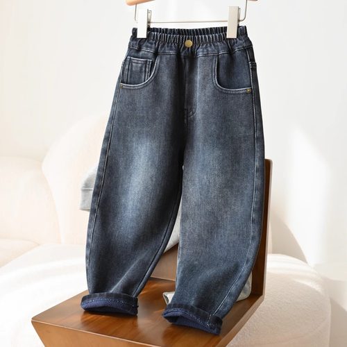 水沐良品儿童一体绒牛仔裤中大童