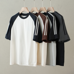 170g 打底衫 吸湿速干凉感短袖 青年杠条插肩袖 大童可穿k T恤 男士