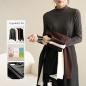 女装 小暖皮300g 上衣 秋冬款 女士半高领打底衫 纯色软糯保暖长袖